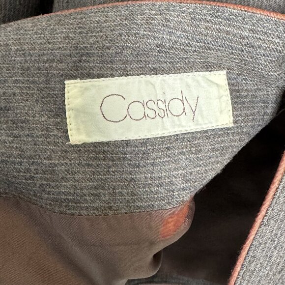 Vintage 80s Cassidy Women’s 100% Wool Blazer Taupe Button Front Size Medium - Picture 7 of 9